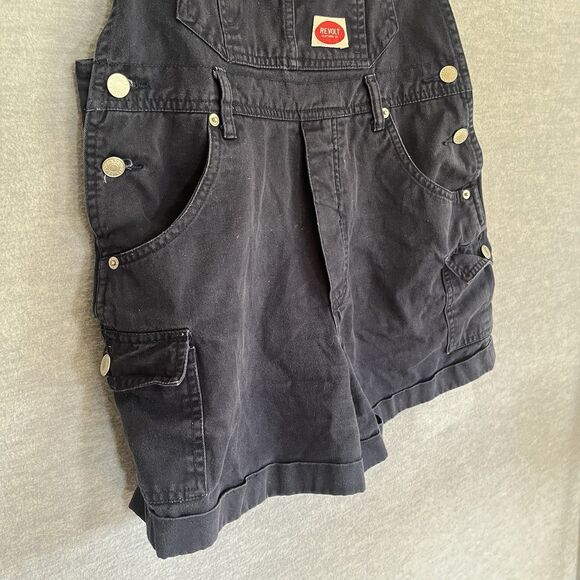 Revolt Y2K Blue Shortalls Womens Medium Shorts Jeans Denim Overalls Vintage 90s - Picture 4 of 10